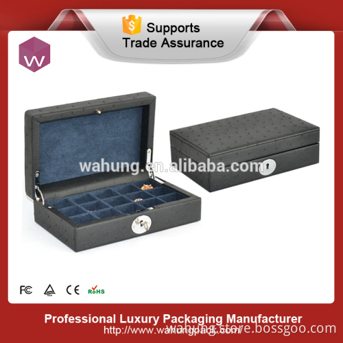unique fashion leather jewelry packing case for cufflink